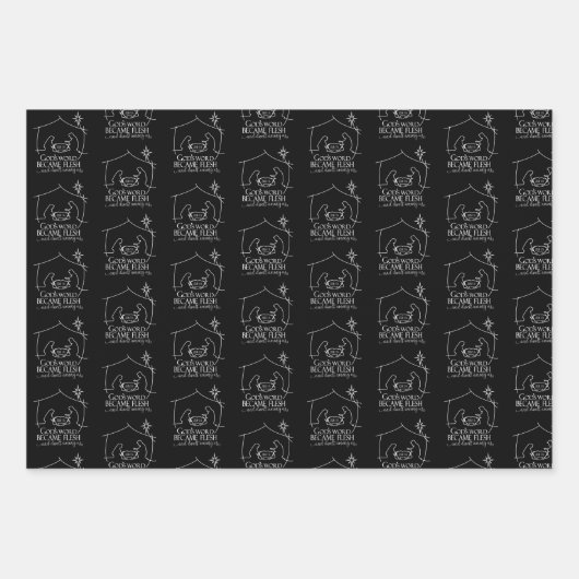 John 1:14 kerstkerstkaarten inpakpapier vel (Voorkant 3)