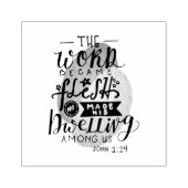 John 1:14 Typografie van de Kunst van de Schrift Rubberstempel (Afrduk)