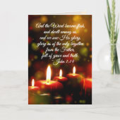 John 1:14 Word werd de Flesh Scripture Kerstmis Feestdagen Kaart (Voorkant)