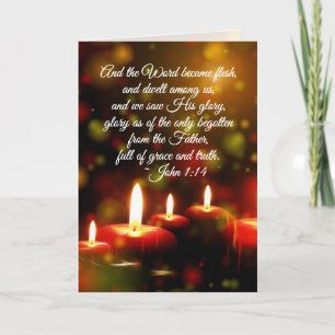 John 1:14 Word werd de Flesh Scripture Kerstmis Feestdagen Kaart