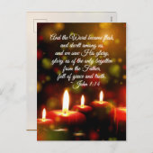 John 1:14 Word werd de Flesh Scripture Kerstmis Feestdagenkaart (Voorkant / Achterkant)