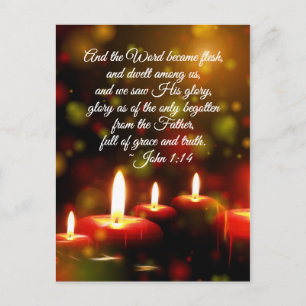 John 1:14 Word werd de Flesh Scripture Kerstmis Feestdagenkaart