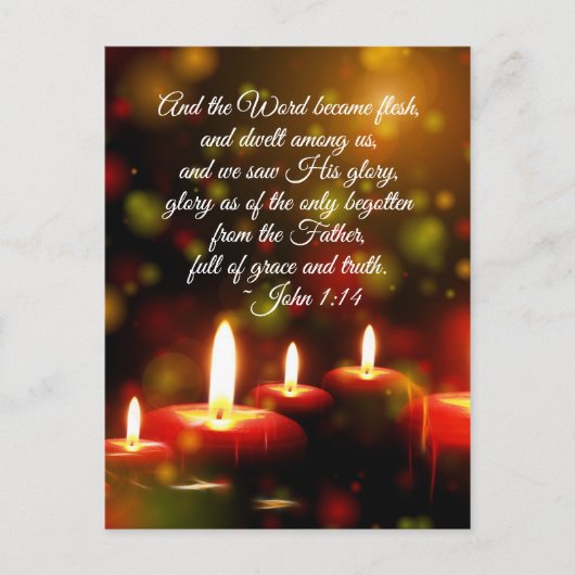 John 1:14 Word werd de Flesh Scripture Kerstmis Feestdagenkaart (Voorkant)
