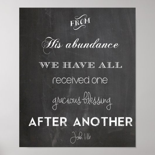 John 1:16 Blessing Poster Wedding Thanksgiving (Voorkant)