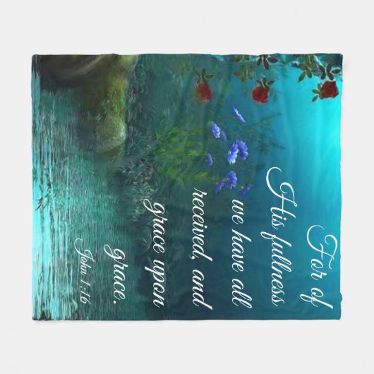 John 1:16 fleece deken (Voorkant (Horizontaal))