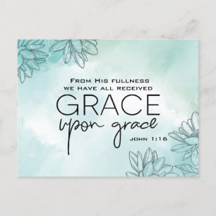 John 1:16 We hebben allemaal Grace Op Grace ontvan Briefkaart