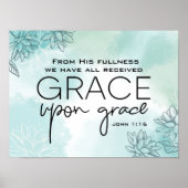John 1:16 We hebben allemaal Grace Op Grace ontvan Poster (Voorkant)