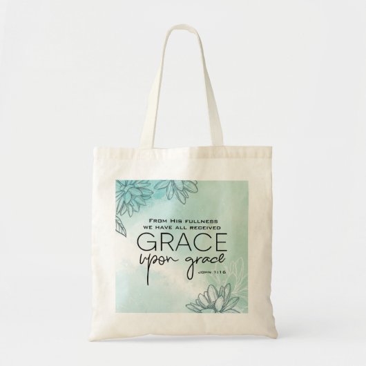 John 1:16 We hebben allemaal Grace Op Grace ontvan Tote Bag (Voorkant)