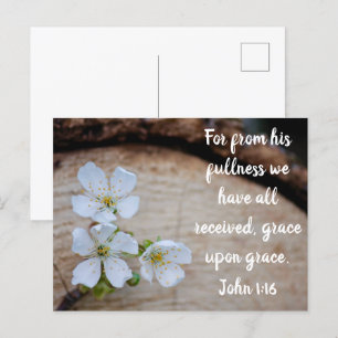 John 1:16 Wild Cherry Flowers Briefkaart