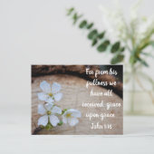 John 1:16 Wild Cherry Flowers Briefkaart (Staand voorkant)