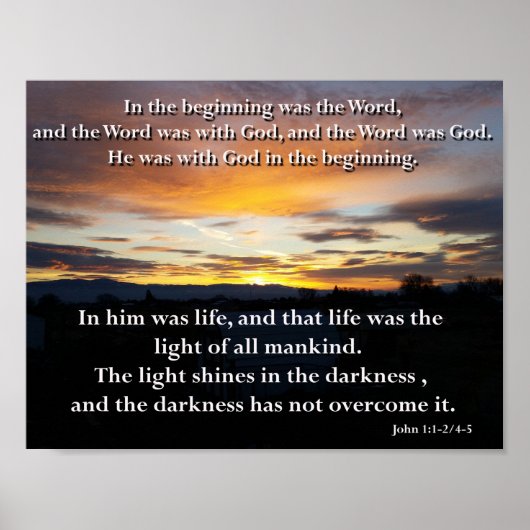 John 1:1-2, 4-5. Het woord Poster (Voorkant)