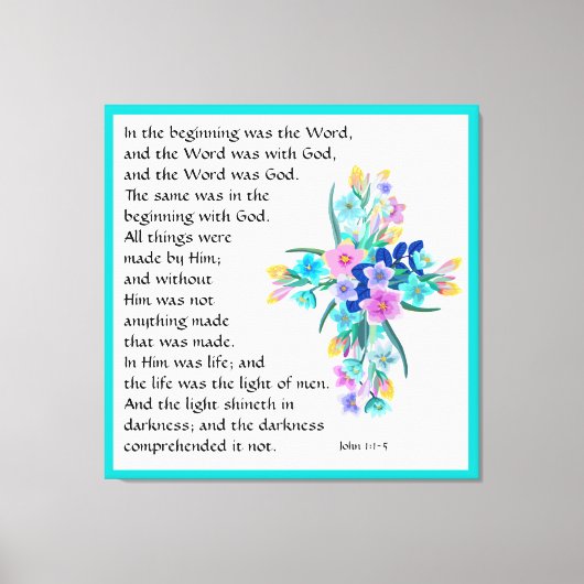 John 1:1-5 canvas afdruk (Voorkant)