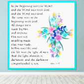 John 1:1-5 canvas afdruk (Insitu (Houten vloer))