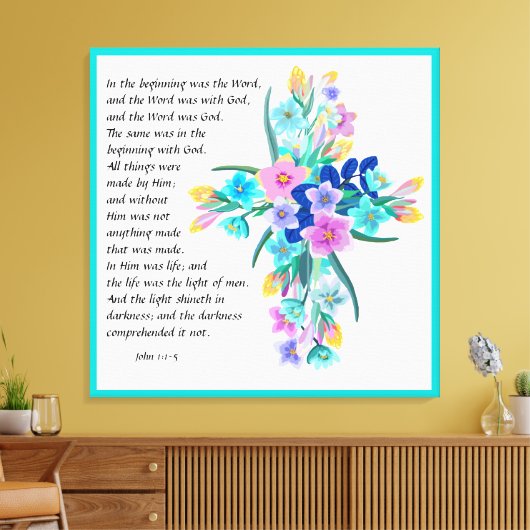 John 1:1-5 canvas afdruk (Insitu (Woonkamer))