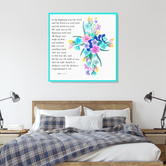 John 1:1-5 canvas afdruk (Insitu (Slaapkamer))