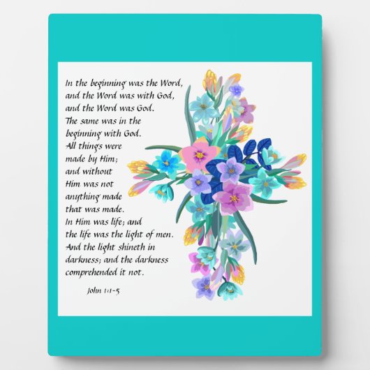 John 1:1-5 Plaque Fotoplaat (Voorkant)
