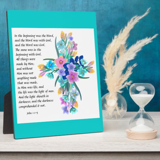 John 1:1-5 Plaque Fotoplaat (Zijkant)