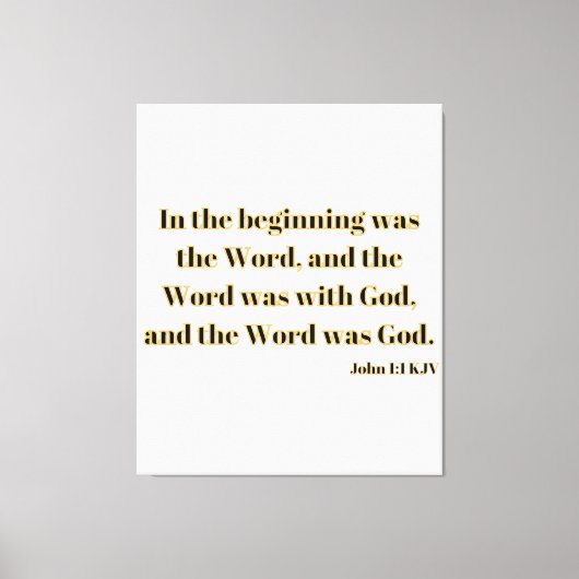 John 1:1 Bijbelscriptie KJV Canvas Wall Art Afdruk (Voorkant)