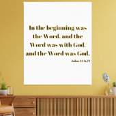 John 1:1 Bijbelscriptie KJV Canvas Wall Art Afdruk (Insitu (Woonkamer))