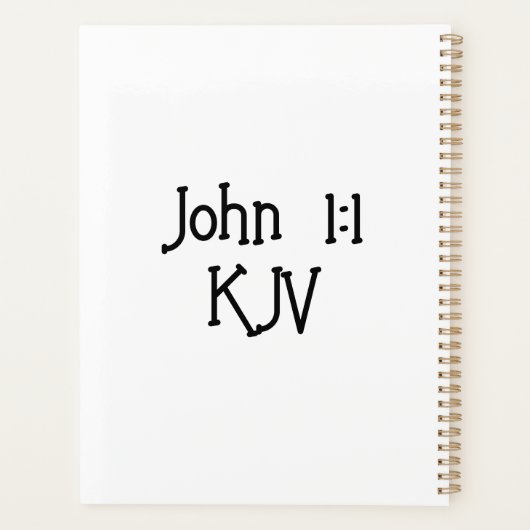 John 1:1 Bijbelverse agenda Planner (Achterkant)