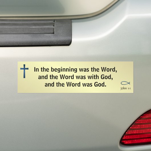John 1:1 bumpersticker (Op auto)
