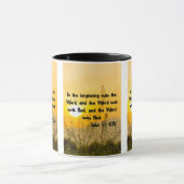 John 1:1 KJV Bijbel Verse Pic Two-Tone Mok (Midden)