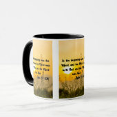 John 1:1 KJV Bijbel Verse Pic Two-Tone Mok (Voorkant links)