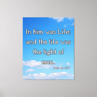 John 1:4 Bijbel Verse KJV Pic Wall Art Canvas Afdruk