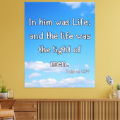 John 1:4 Bijbel Verse KJV Pic Wall Art Canvas Afdruk (Insitu (Woonkamer))