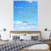 John 1:4 Bijbel Verse KJV Pic Wall Art Canvas Afdruk (Insitu (Slaapkamer))