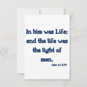 John 1:4 KJV Bijbel Vast Wenskaart Kaart