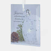 John 1:5 Het Licht Kerst Glazen Kerstbal Glas Ornament (Voorkant links)