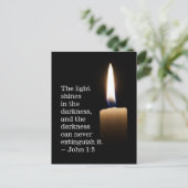 John 1:5 Het licht schijnt in de duisternis Briefkaart (Staand voorkant)