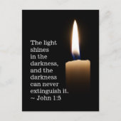 John 1:5 Het licht schijnt in de duisternis Briefkaart (Voorkant)