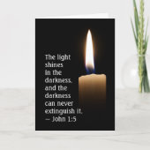 John 1:5 Het licht schijnt in de duisternis Kaart (Voorkant)