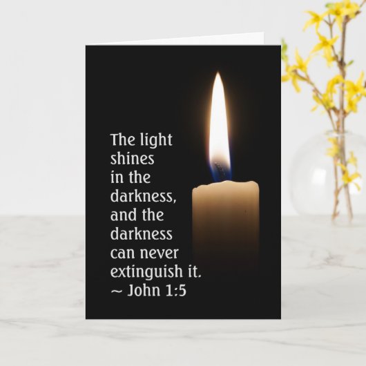 John 1:5 Het licht schijnt in de duisternis Kaart (Gele Bloem)