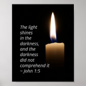 John 1:5 Het licht schijnt in de duisternis Poster (Voorkant)