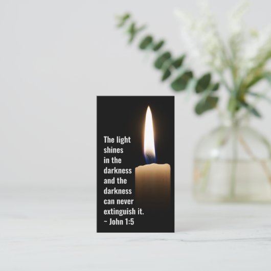 John 1:5 Het licht schijnt in de duisternis Visitekaartje (Staand voorkant)