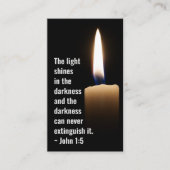 John 1:5 Het licht schijnt in de duisternis Visitekaartje (Voorkant)