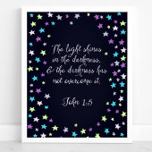 John 1:5 Het licht schijnt in het donkere Bijbelci Poster