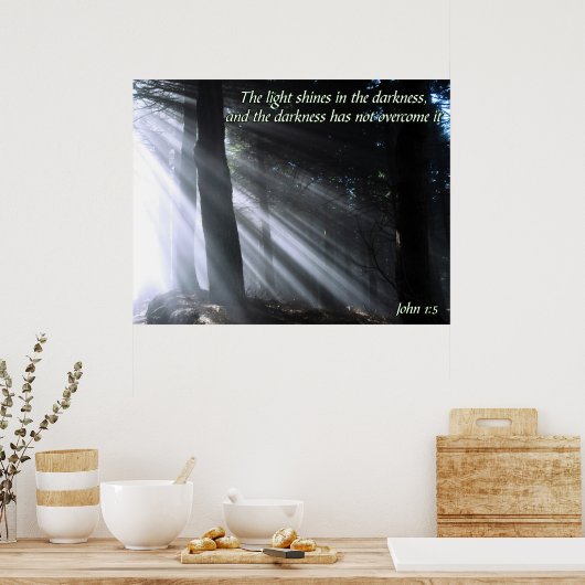 John 1:5 poster (Keuken)