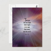 John 1:9 briefkaart (Voorkant / Achterkant)