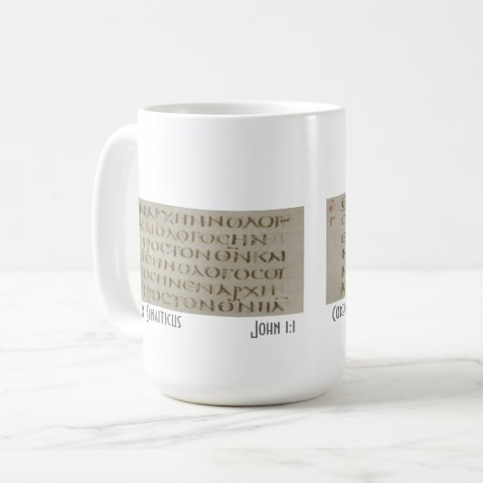 John 1 in het Grieks Koffiemok (Voorkant links)