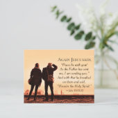 John 20:21 De vader heeft me gestuurd en ik stuur Briefkaart (Staand voorkant)