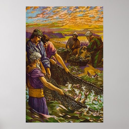John 21:1-14 The Catch of 153 Fish poster (Voorkant)
