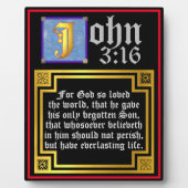 John 316 Blue Illuminated Letter Easter Biblical Fotoplaat (Voorkant)