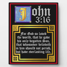 John 316 Blue Illuminated Letter Easter Biblical