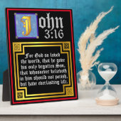 John 316 Blue Illuminated Letter Easter Biblical Fotoplaat (Zijkant)