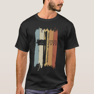 John 316 Christelijke Kruisbijbel Retro Christus R T-shirt