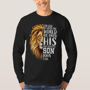 John 316 Christelijke Vers Lion Of Judah Liefde Ge T-shirt